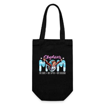 Skydiver Mom The Idol The Myth Loves Paragliding - Geschenkbeutel für Flaschen - Schwarz - Vorne