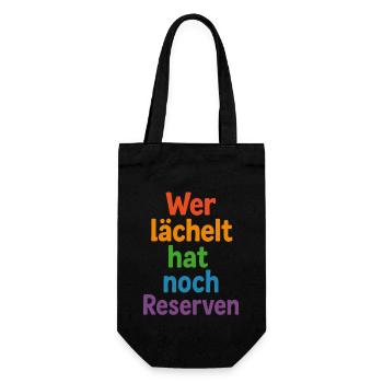 Those who smile still have reserves - Gift Bag for Bottles - black - Front