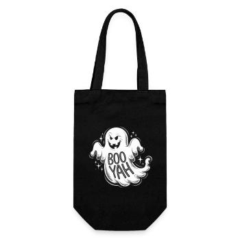Creepy boo yah fantôme dessin animé illustration - Sac à bouteille - noir - Devant