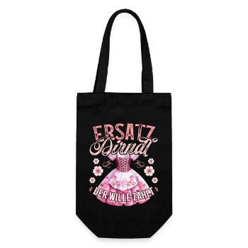 Trachtenshirt Damen Dirndl T-Shirt Trachten Outfit - Geschenkbeutel für Flaschen - Schwarz - Vorne