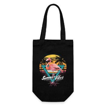 Summer Vibes Flamingo Shirt - Gift Bag for Bottles - black - Front
