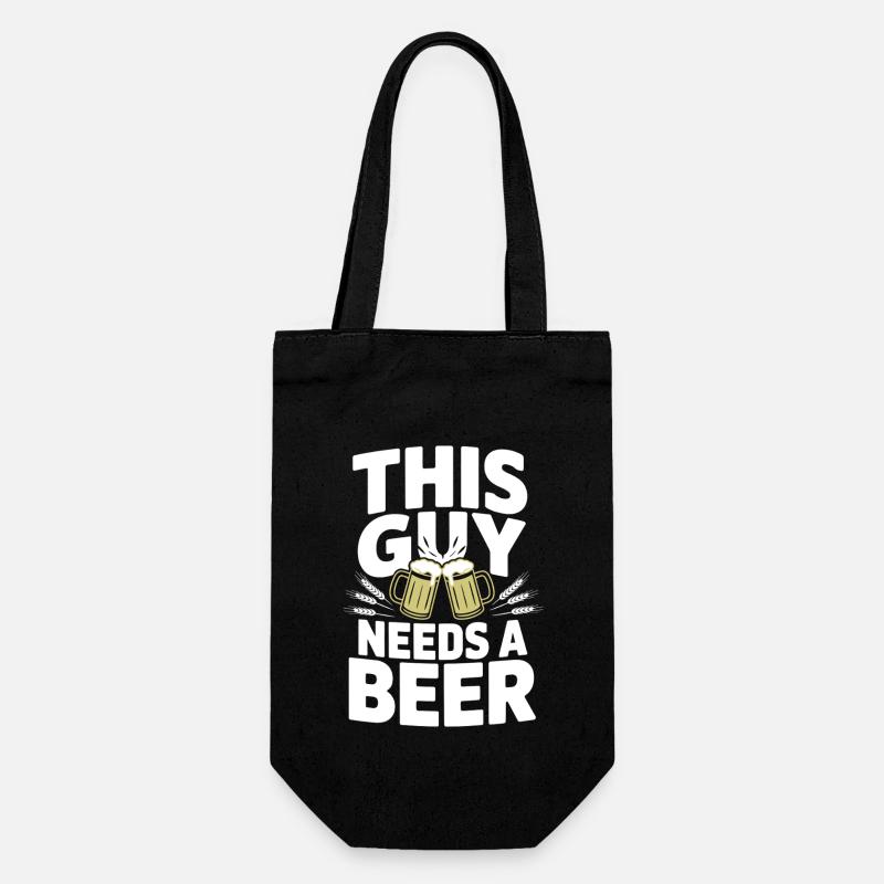 This Guy Needs a Beer - Geschenkbeutel für Flaschen - Schwarz