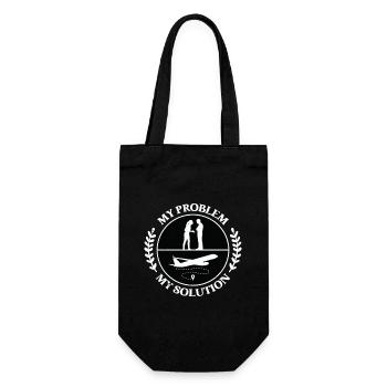 Flight Instructor My Problem My Pictogram Dad Mom - Gift Bag for Bottles - black - Front