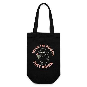 Funny Black Sheep Cousin Quirky Family - Gift Bag for Bottles - black - Front
