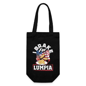 I Brake For Lumpia USA Flag Spring Rolls - Gift Bag for Bottles - black - Front