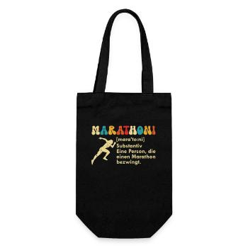 Läufer MARATHONER MARATHONI Lustiges - Geschenkbeutel für Flaschen - Schwarz - Vorne