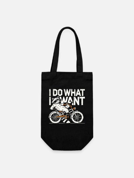 Waschbär Fahrradmotiv für Individualisten mit Stil - Geschenkbeutel für Flaschen - Schwarz