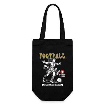 Swiss Fußballerin Shirt: Angriff am Ball - Geschenkbeutel für Flaschen - Schwarz - Vorne