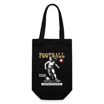 Swiss Fußballspielerin Shirt: Training mit Stil - Geschenkbeutel für Flaschen - Schwarz - Vorne