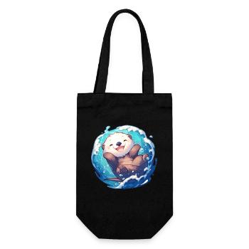 Loutre de mer - Sac à bouteille - noir - Devant