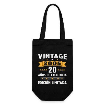 20 Jahre 2005 Vintage Geburtstag Vintage Geschenk - Geschenkbeutel für Flaschen - Schwarz - Vorne