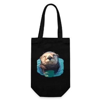 Loutre de mer - Sac à bouteille - noir - Devant