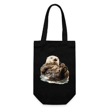 Loutre de mer - Sac à bouteille - noir - Devant