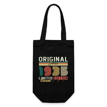 1935 Vintage Retro 90 Year Birthday Gift - Gift Bag for Bottles - black - Front