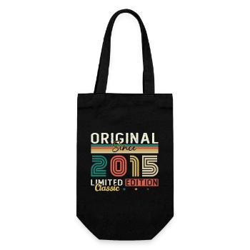 10 Ans 2015 Vintage Retro Cadeau D’anniversaire - Sac à bouteille - noir - Devant