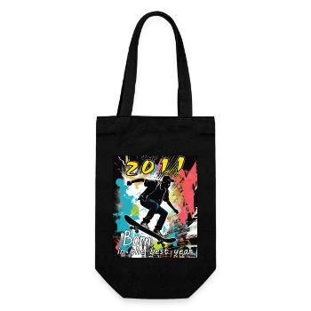 2011 SKAETER Born in the best year - Geschenkbeutel für Flaschen - Schwarz - Vorne
