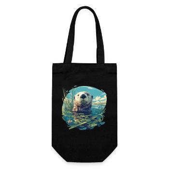 Loutre de mer - Sac à bouteille - noir - Devant