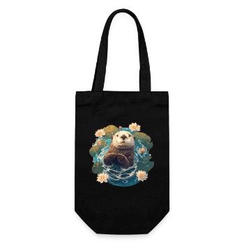 Loutre de mer - Sac à bouteille - noir - Devant