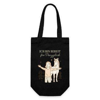 I'm ready for pony happiness Horse Girl - Gift Bag for Bottles - black - Front