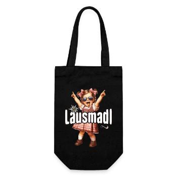 Lausmadl T-Shirt Damen Trachtenshirt Kinder Tracht - Geschenkbeutel für Flaschen - Schwarz - Vorne
