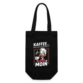 Kaffee Ente Moin - Geschenkbeutel für Flaschen - Schwarz - Vorne