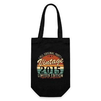 10 Ans 2015 Vintage Retro Cadeau D’anniversaire - Sac à bouteille - noir - Devant