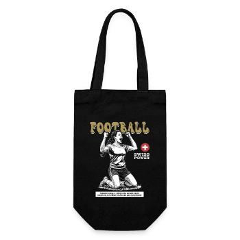 Swiss Fußballspielerin Shirt: Ballgefühl pur - Geschenkbeutel für Flaschen - Schwarz - Vorne
