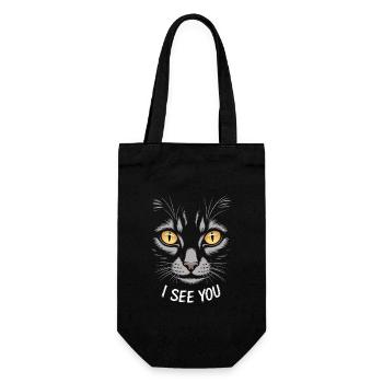 Cat Gaze I See You Mystical Eyes - Gift Bag for Bottles - black - Front