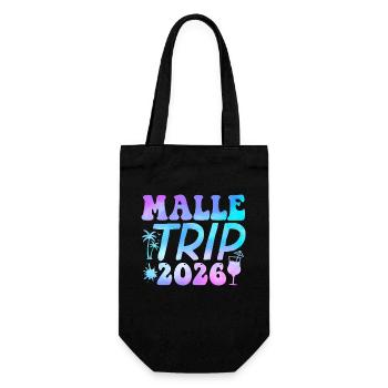 Malle Trip 2026 Palmen Cocktail Gruppenurlaub - Geschenkbeutel für Flaschen - Schwarz - Vorne