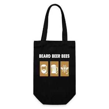 Abeille Apiculteur Barbe Bière Abeilles Hommes Apiculteur - Sac à bouteille - noir - Devant