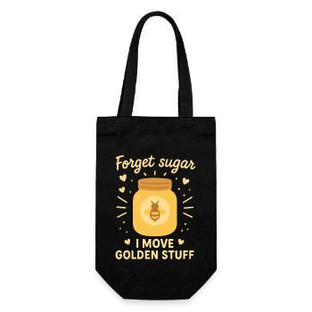 Bienen Honig Imker Lustige Vergiss Zucker Spruch - Geschenkbeutel für Flaschen - Schwarz - Vorne