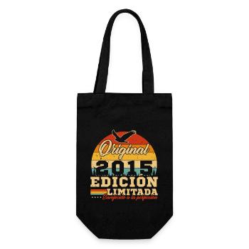 10 ans 2015 Vintage Rétro Cadeau d’anniversaire - Sac à bouteille - noir - Devant