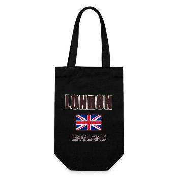 London England mit Flagge Englands - Geschenkbeutel für Flaschen - Schwarz - Vorne