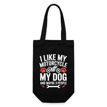 Motorcycle Love Dog Saying Dog Humor - Gift Bag for Bottles - black - Front