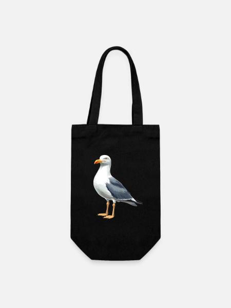 Möwen Möwe - Geschenkbeutel für Flaschen - Schwarz