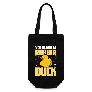 You Had Me At Rubber Duck - Gummientchen Enten - Geschenkbeutel für Flaschen - Schwarz - Vorne