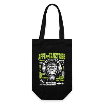Sound Fratze Shirt: Großstadt-Affe auf Anschlag - Geschenkbeutel für Flaschen - Schwarz - Vorne