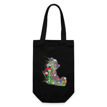 Ours, Été, Abstrait, Papillon - Sac à bouteille - noir - Devant