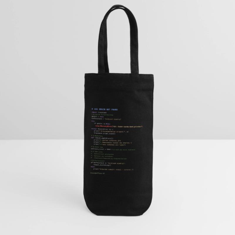 404 Brain Not Found Python Code Geschenkbeutel für Flaschen
