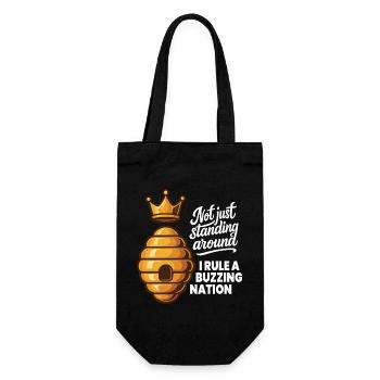 Not Just Standing Around I Rule A Buzzing Nation - Geschenkbeutel für Flaschen - Schwarz - Vorne