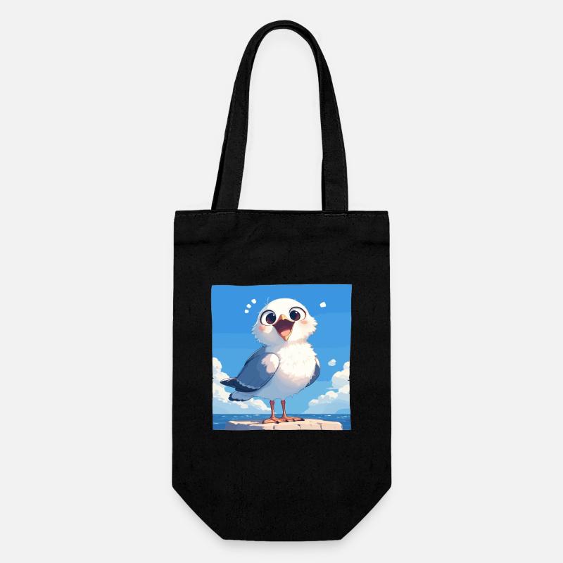 Möwen Möwe - Geschenkbeutel für Flaschen - Schwarz