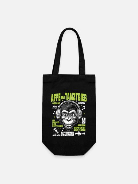 Tanztrieb Groove Shirt: Affe mit Musikblick - Geschenkbeutel für Flaschen - Schwarz