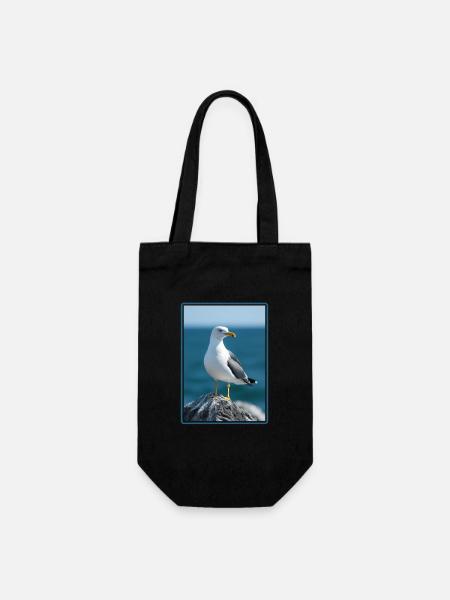 Möwen Möwe - Geschenkbeutel für Flaschen - Schwarz