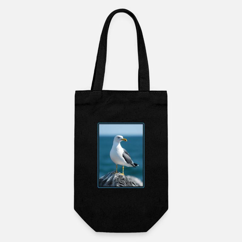 Möwen Möwe - Geschenkbeutel für Flaschen - Schwarz