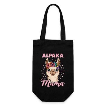 Mütter ALPAKA MAMA Lama Lustiges - Geschenkbeutel für Flaschen - Schwarz - Vorne