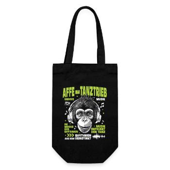 Jungle Bass T-Shirt – Junger Schimpanse Groove - Geschenkbeutel für Flaschen - Schwarz - Vorne