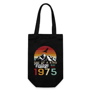 50 Years 1975 Vintage Retro Birthday Gift - Gift Bag for Bottles - black - Front