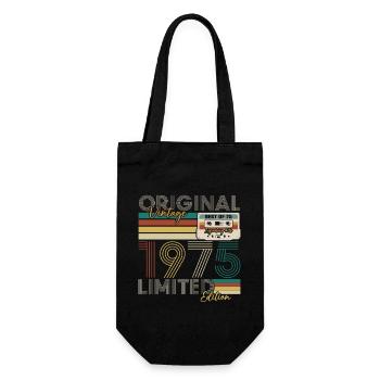 50 Years 1975 Vintage Retro Birthday Gift - Gift Bag for Bottles - black - Front