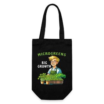MICROGREENS BIG GROWTH - Gift Bag for Bottles - black - Front