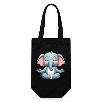 Buddhistische Elefanten Yoga Entspannung  - Geschenkbeutel für Flaschen - Schwarz - Vorne